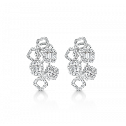 D8 Lively Square Halo Earrings