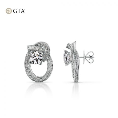 Infini Earrings Large For0.50ct. with full diamonds