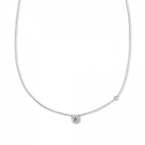 Round Halo Promise Necklace