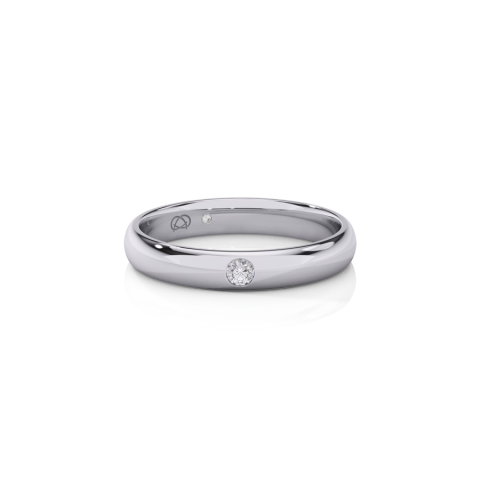 Shiny Dome Band 3.5 mm with 5 pts. Diamond